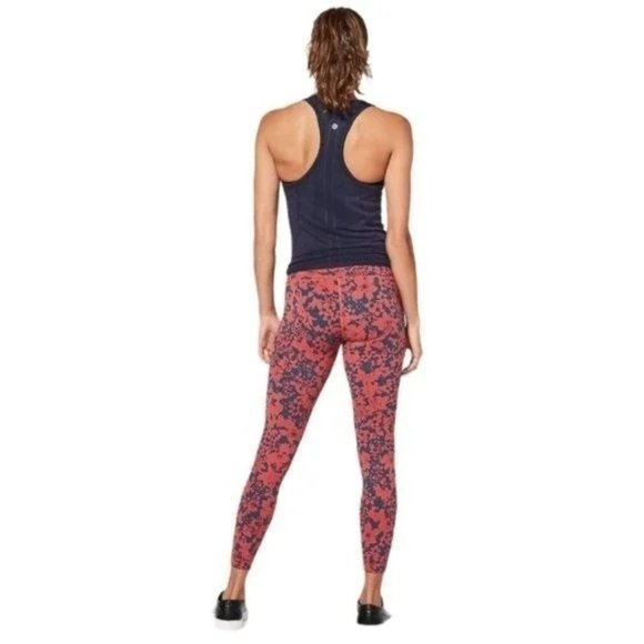 Lululemon Final Lap HR Crop Legging 23" Efflorescent Dark Canyon Onyx Blue Sz 10 - Picture 2 of 11